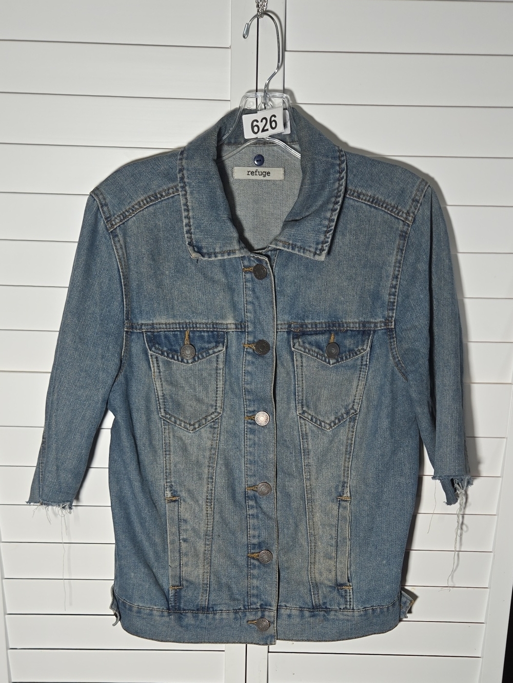 Refuge Distressed Light Blue Denim Jacket